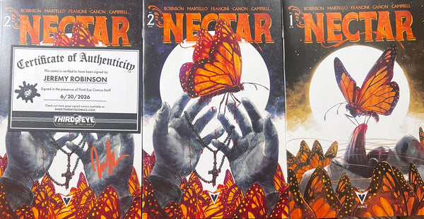 Nectar #1, #2 & #2 Signed by Jeremy Robinson (Vault Comics) — 3-Book Bundle